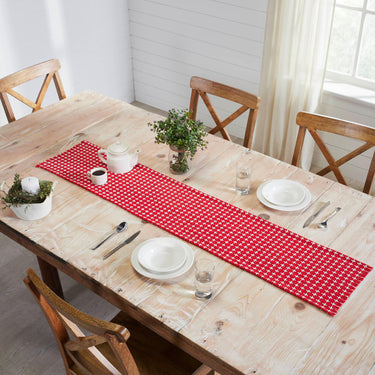 Gallen Red White Runner Fringed 12x60 - The Fox Decor